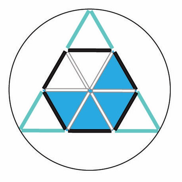 Las 4 zonas del pastel que ocupa el octaedro