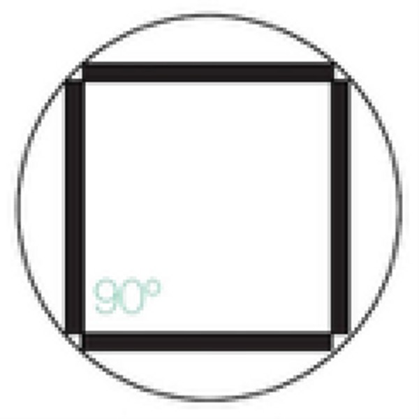 cuadrado con ángulo de 90º