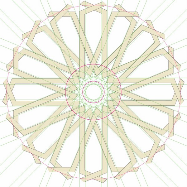 Del alicatado a la tridimensionalidad. Estrella de 16 puntas.